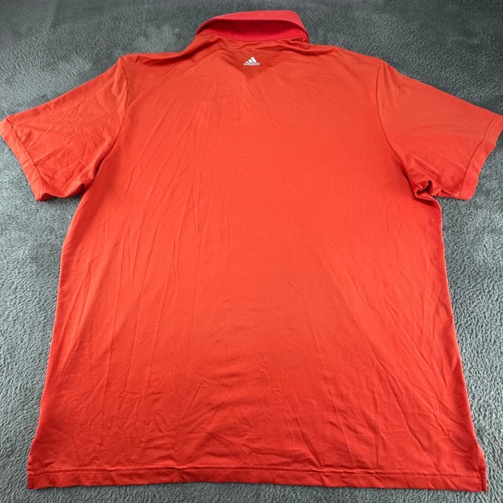Adidas Golf Polo‎ Mens 2XL Red Excellent Short Sleeve Micro Stripe B32519